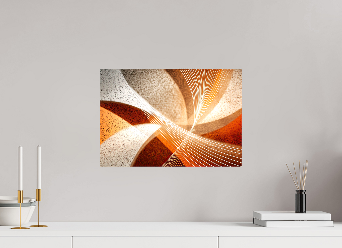 17.6 x 12″, Glossy Canvas Orange & White Swirl