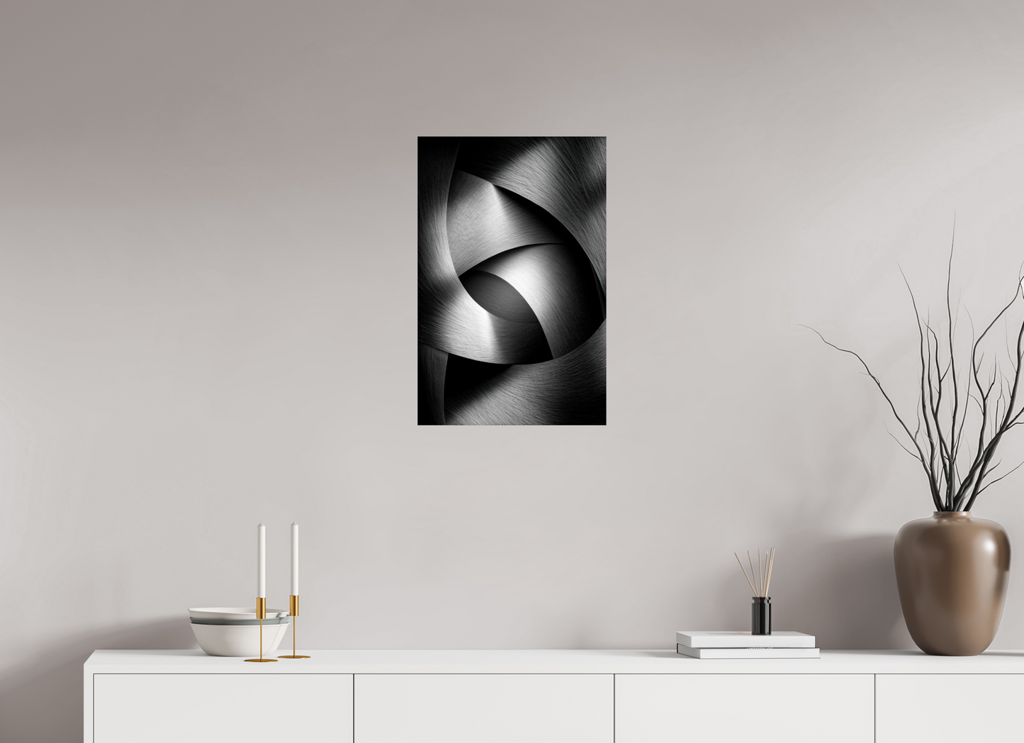 16 x 24.4″, Fine Art Print On Aluminum Dibond Abstract B&W 4