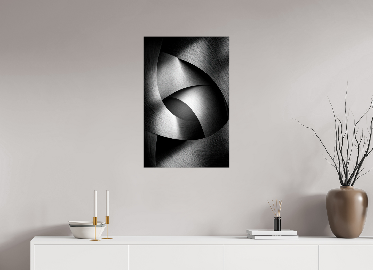 20 x 30.6″, Fine Art Print On Aluminum Dibond Abstract B&W 4