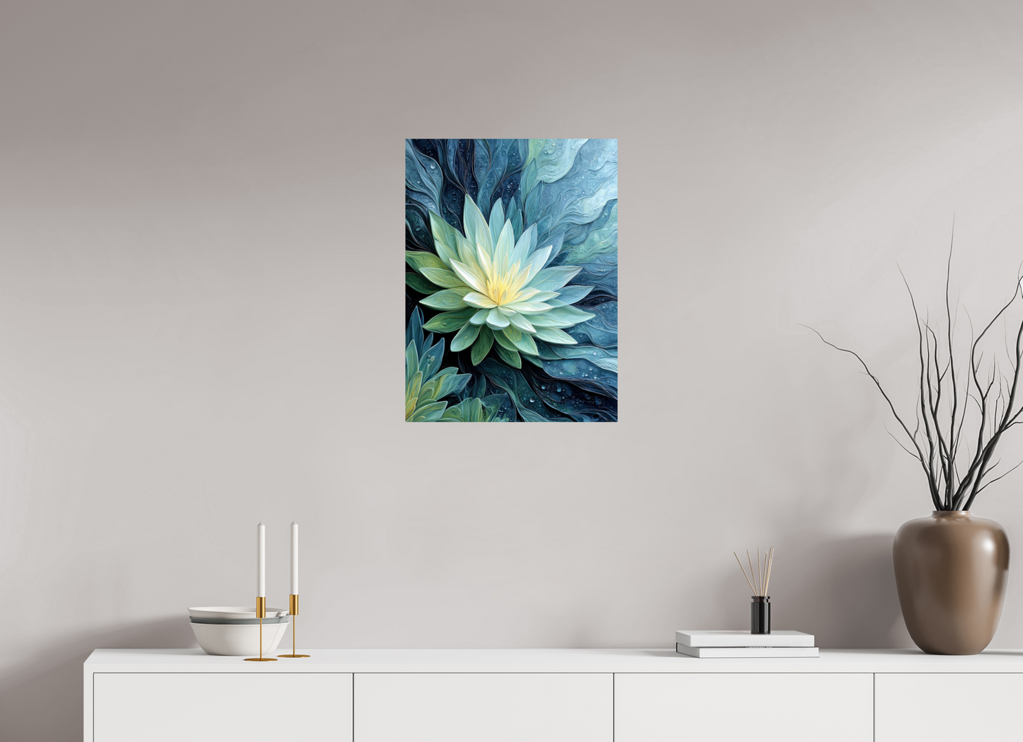 18 x 24″, Fine Art Print On Aluminum Dibond Blue Lily
