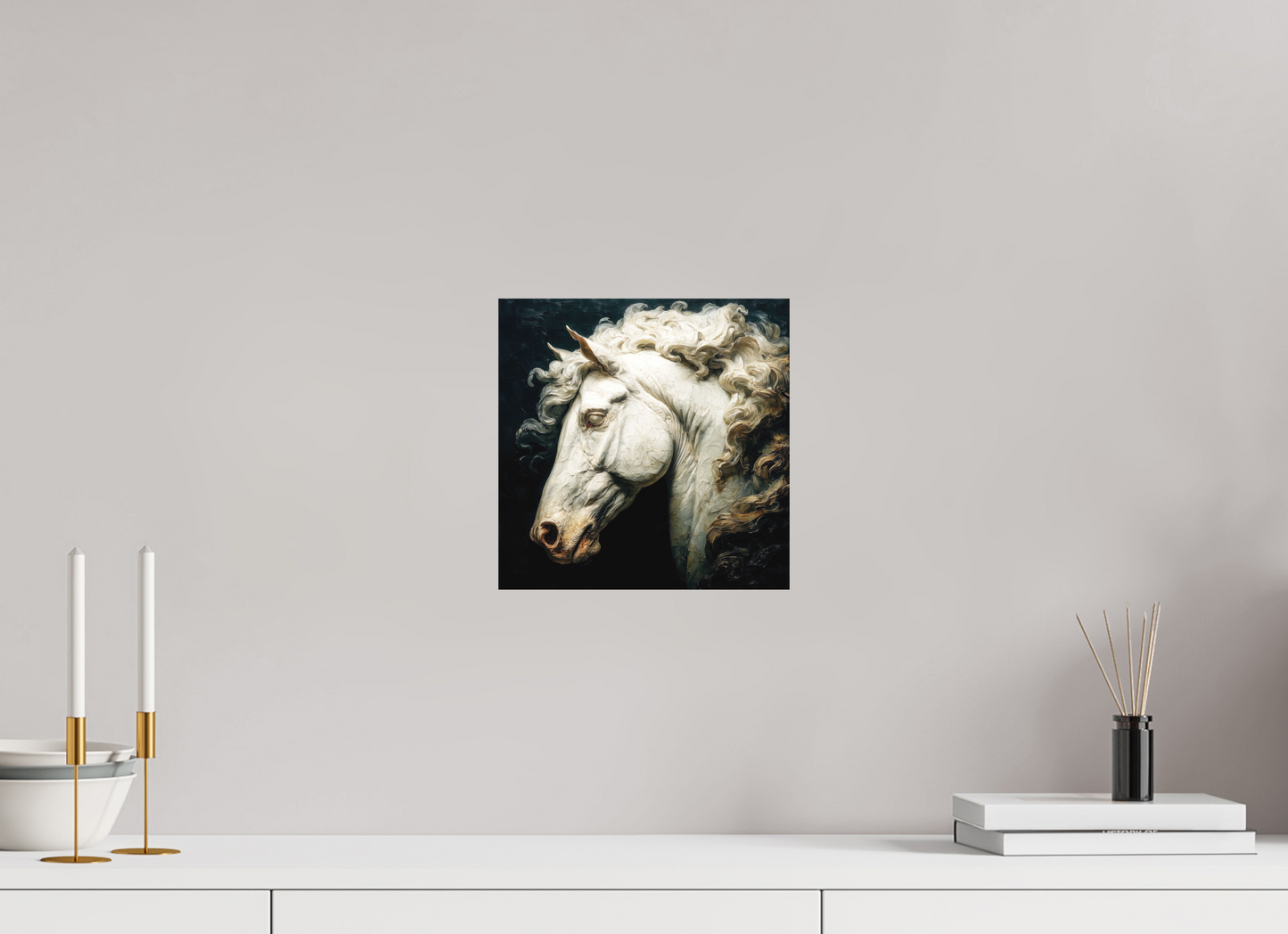 10 x 10″, Photo Print on Aluminum Backing Pale Horse