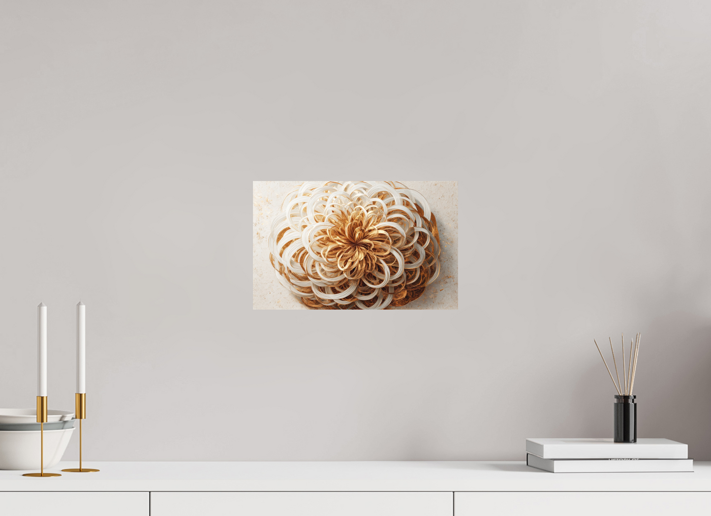 12.8 x 8″, Photo Print on Aluminum Backing Abstract Gold Flower