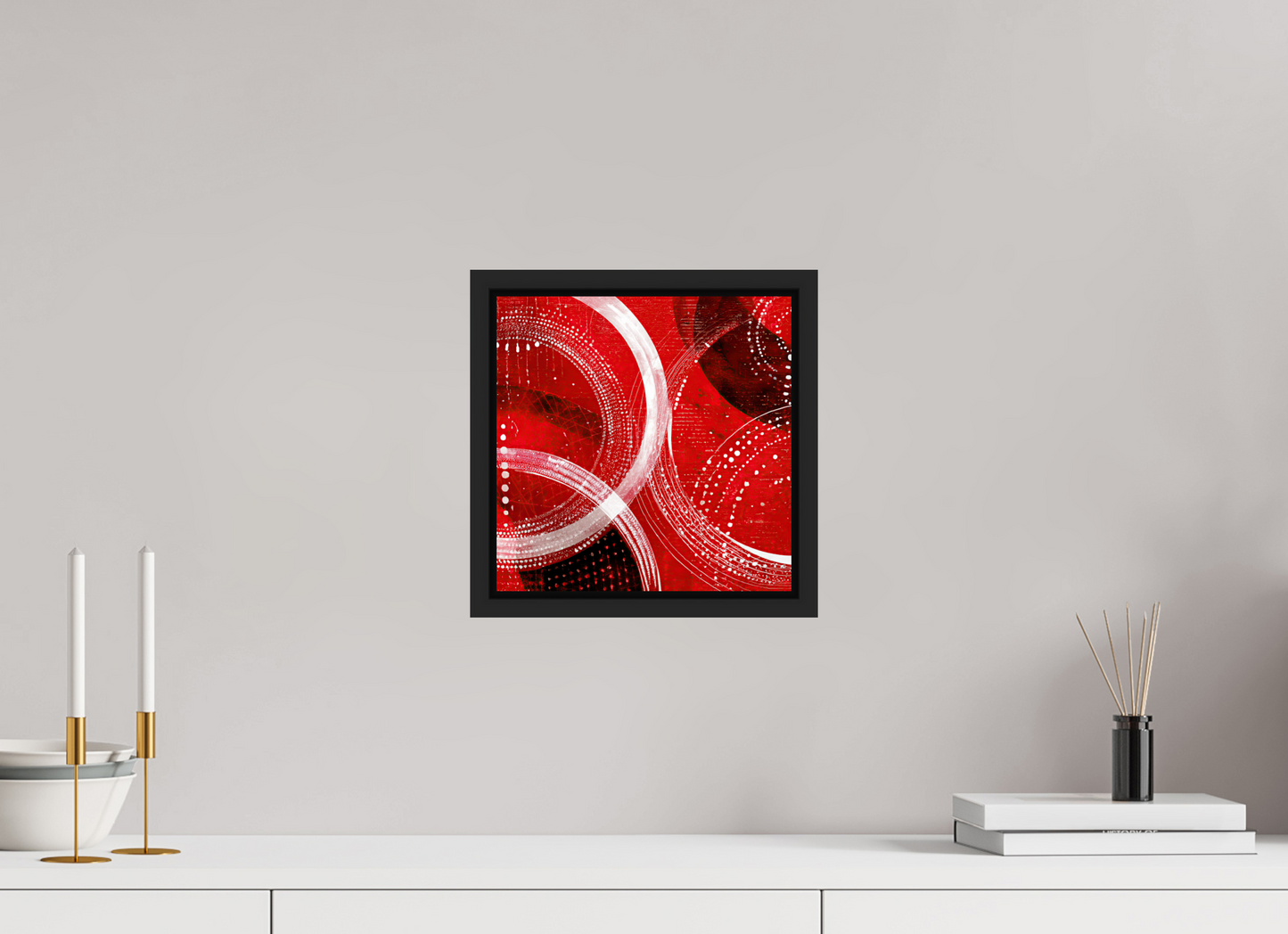 10 x 10″, Fine Art Print on Aluminum Dibond with Boarder Red & White