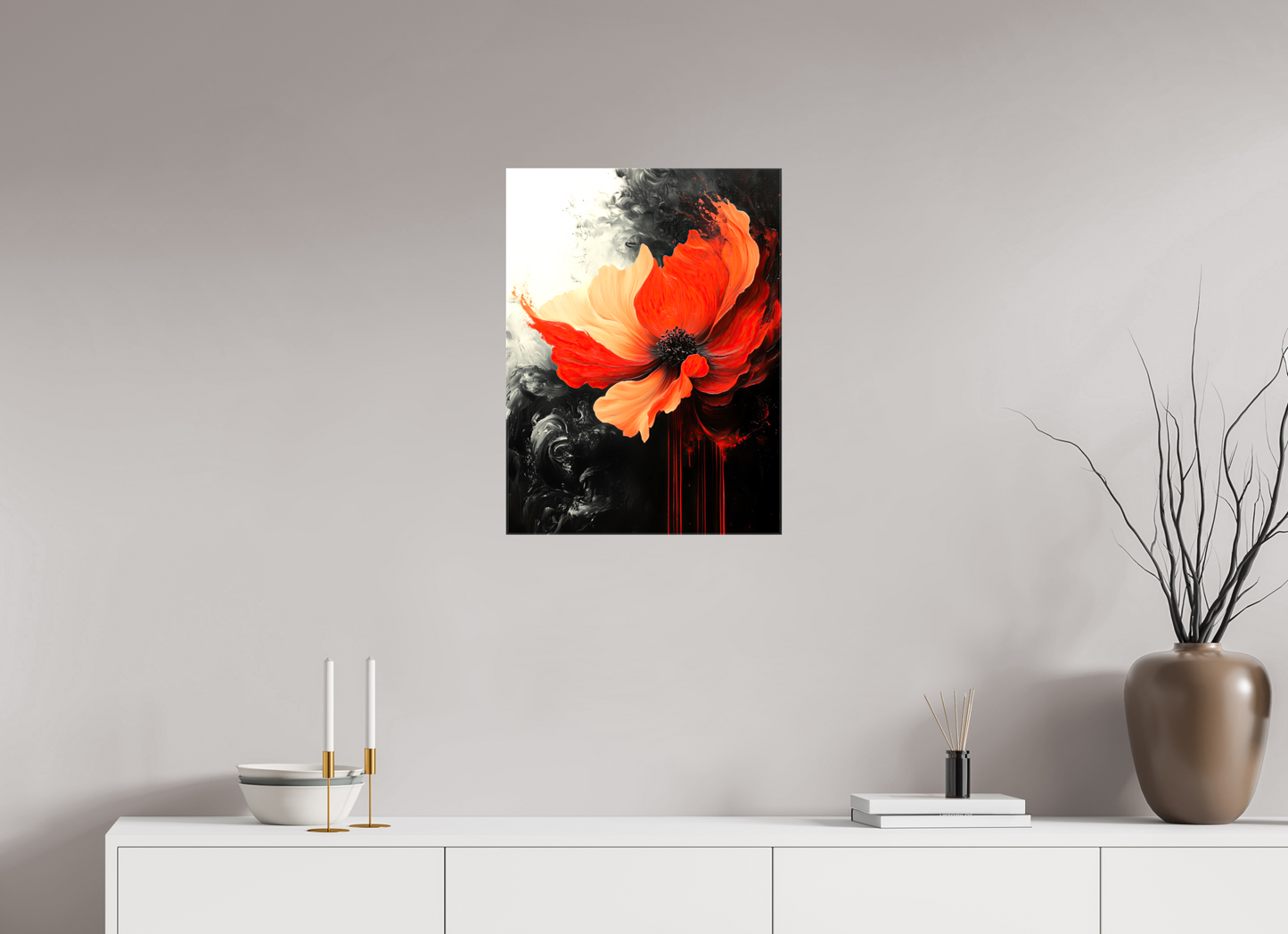 18 x 24″, Glossy Canvas Red Flower