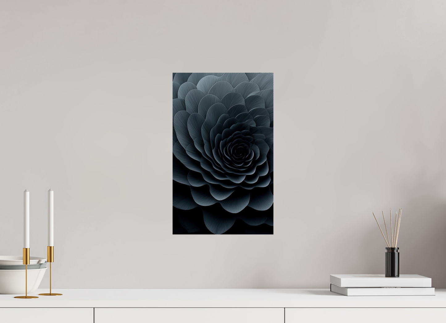 10 x 16.1″, Fine Art Print On Aluminum Dibond Dark Flower