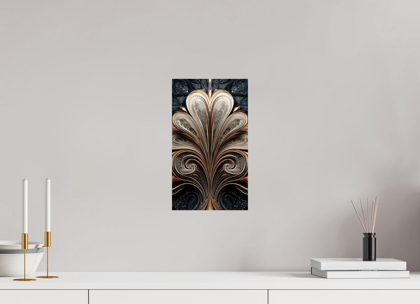 8 x 13.9″, Fine Art Print On Aluminum Dibond Art Deco Abstract Flower 4