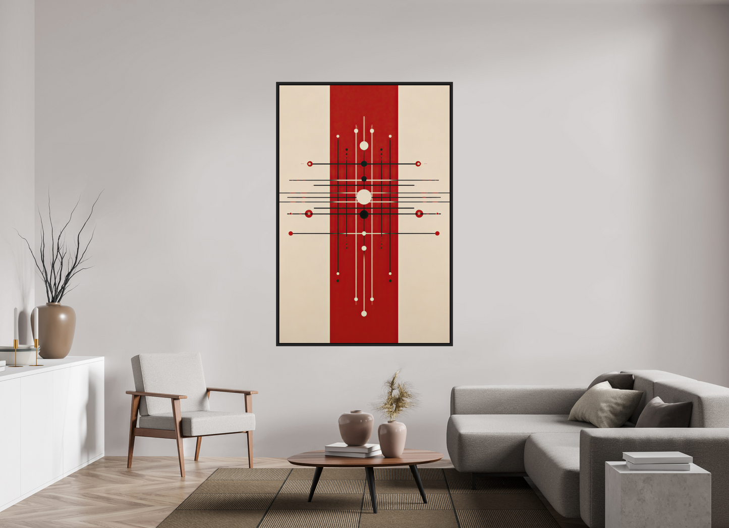 47 x 71.2″, Photo Print on Aluminum Backing with boarder Red Line