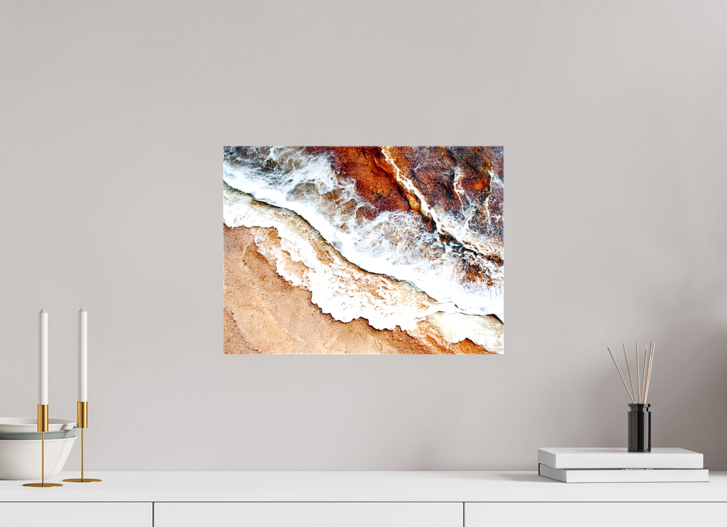 16.3 x 12″, Glossy Canvas Desert Water