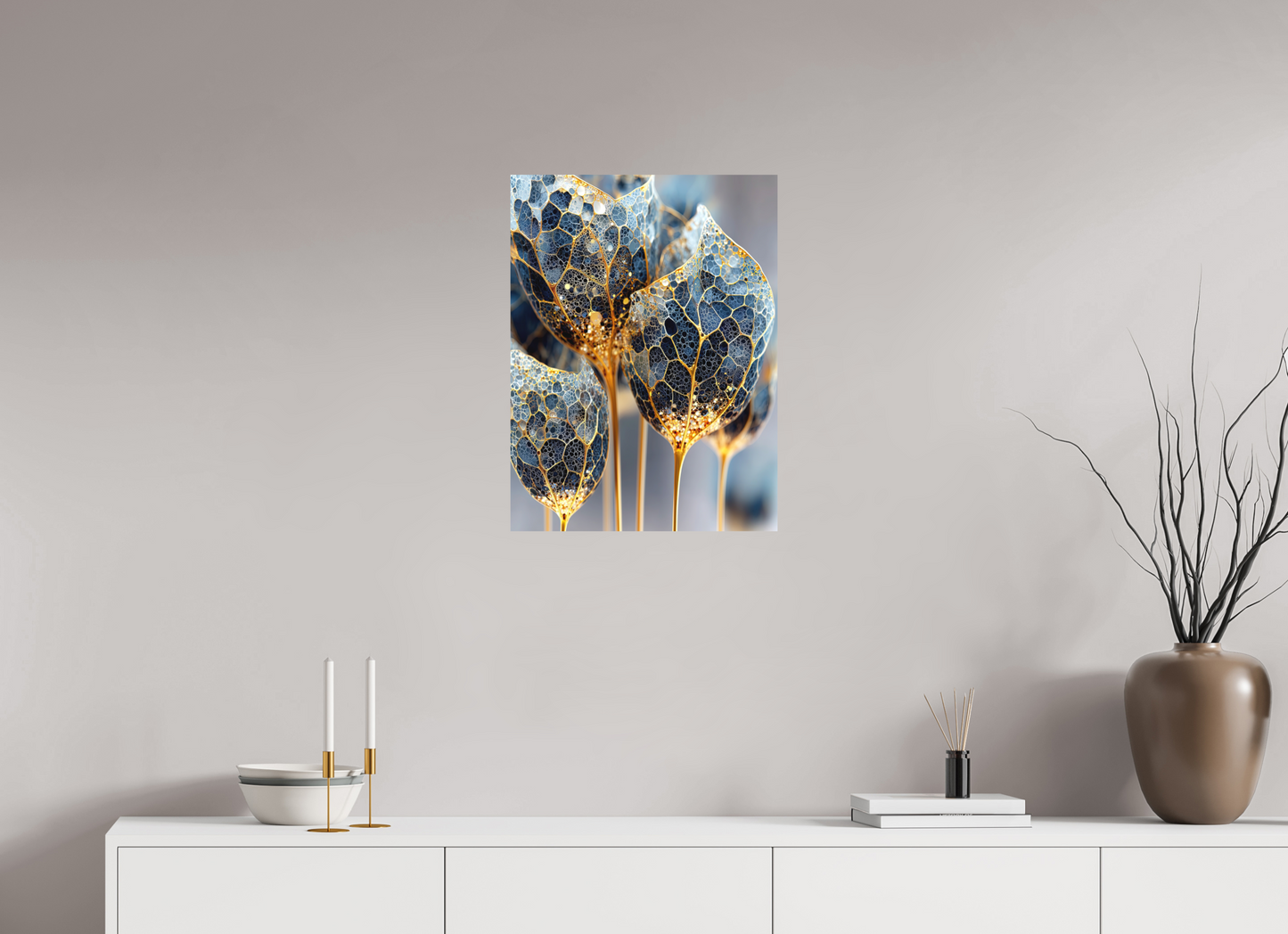 18 x 24″, Photo Print on Aluminum Backing Luxury Glass Flowers