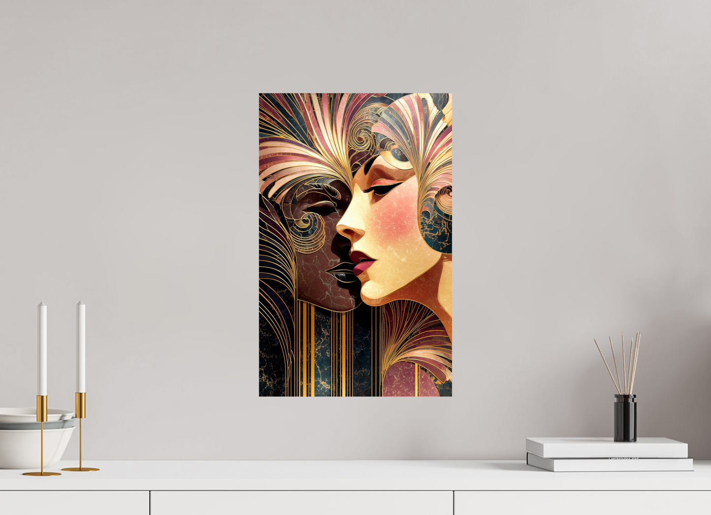 12 x 18.9″, Fine Art Print On Aluminum Dibond Art Deco Women