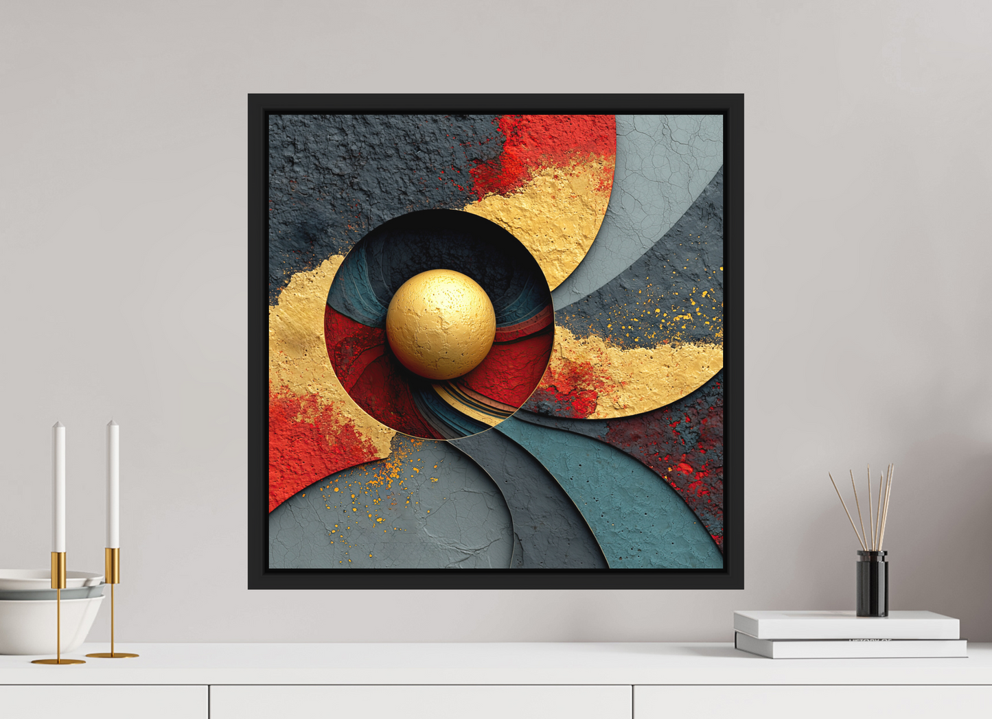 20 x 20″, Photo Print on Aluminum Backing with boarder Gold Ball