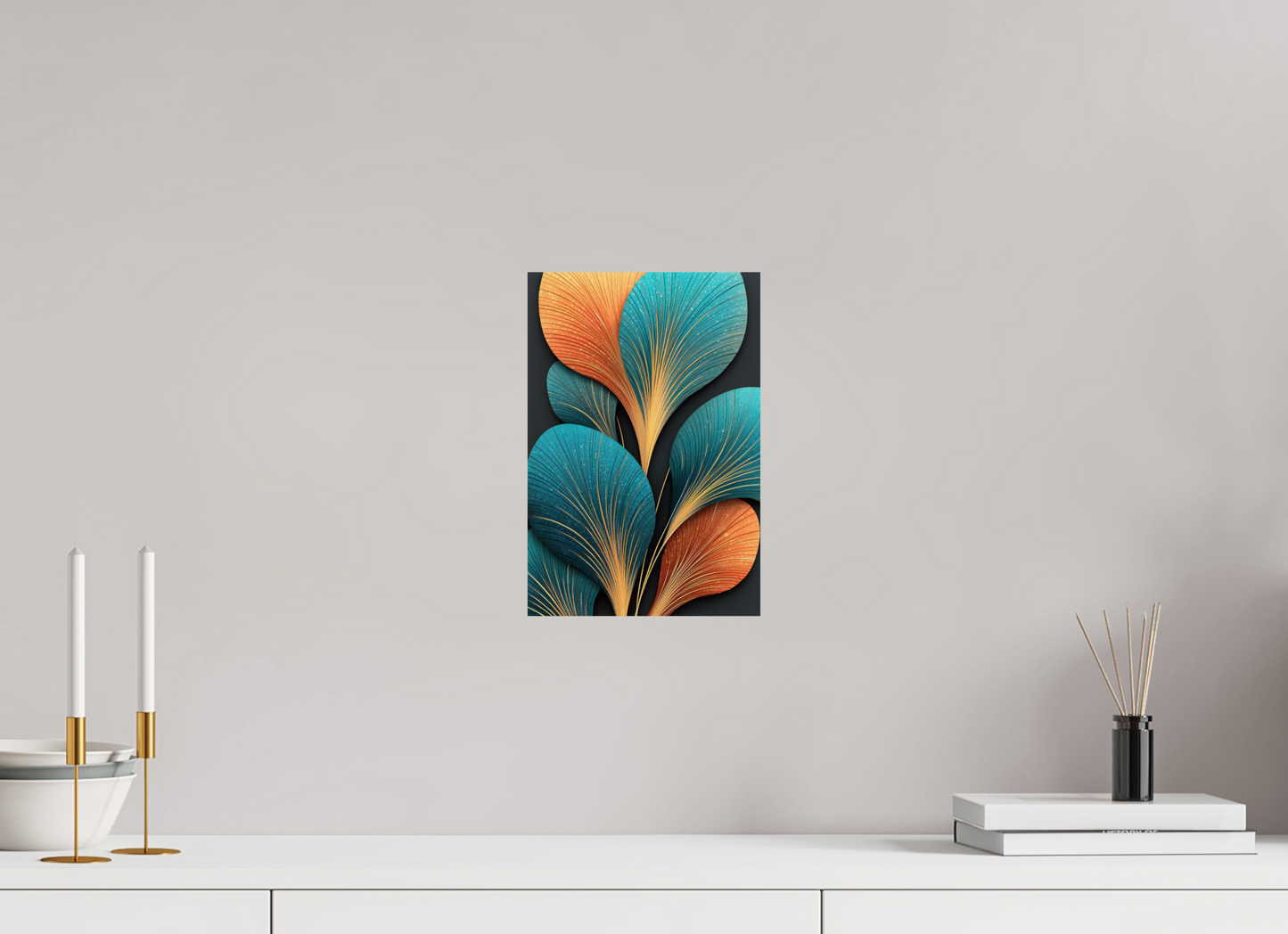 8 x 11.8″, Fine Art Print On Aluminum Dibond Art Deco Flowers