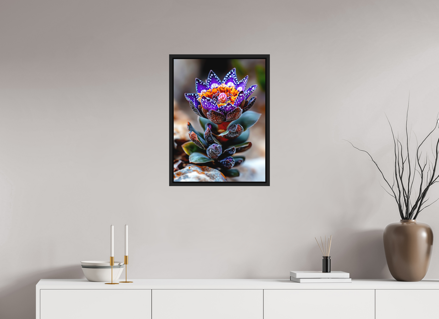 18 x 24″, Photo Print on Aluminum Backing with boarder Caterpillar Flower