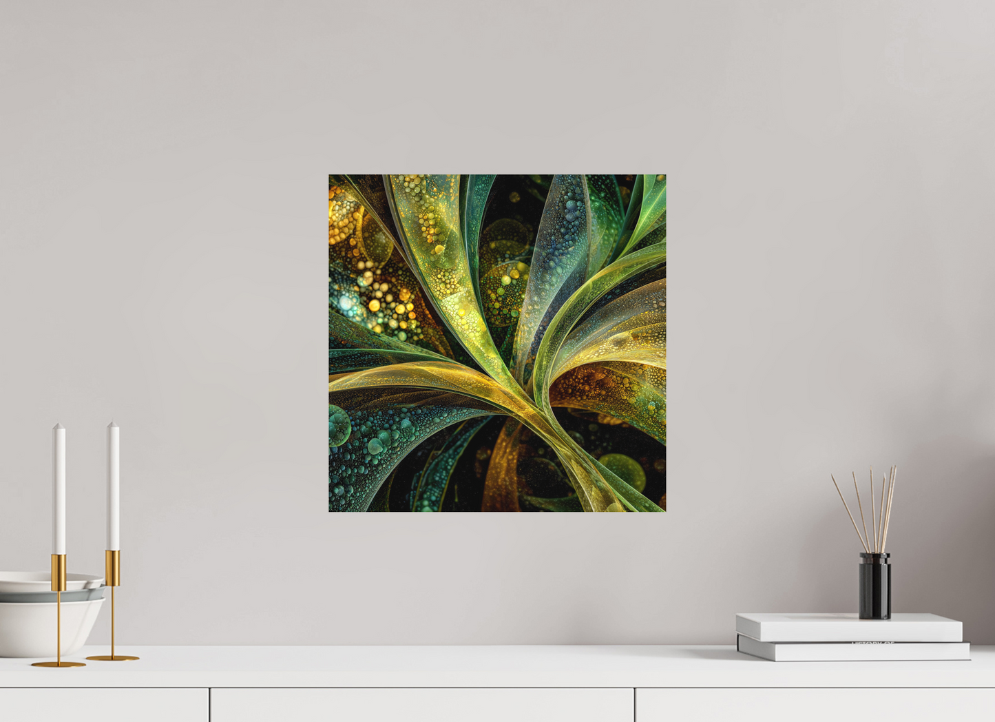 15 x 15″, Photo Print on Aluminum Backing Algae