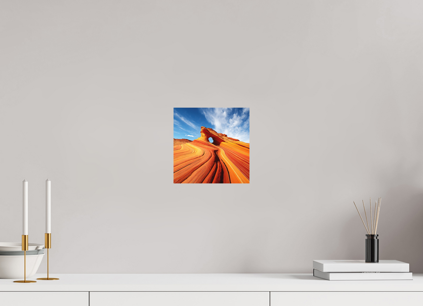 8 x 8″, Photo Print on Aluminum Backing Desert Rock Formation