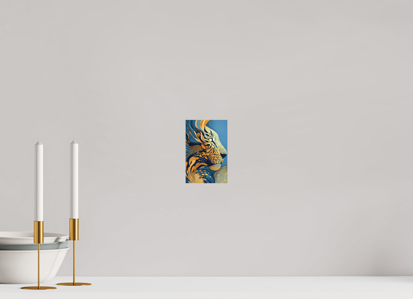 4 x 6.1″, Photo Print on Aluminum Backing Yellow & Blue Cheetah