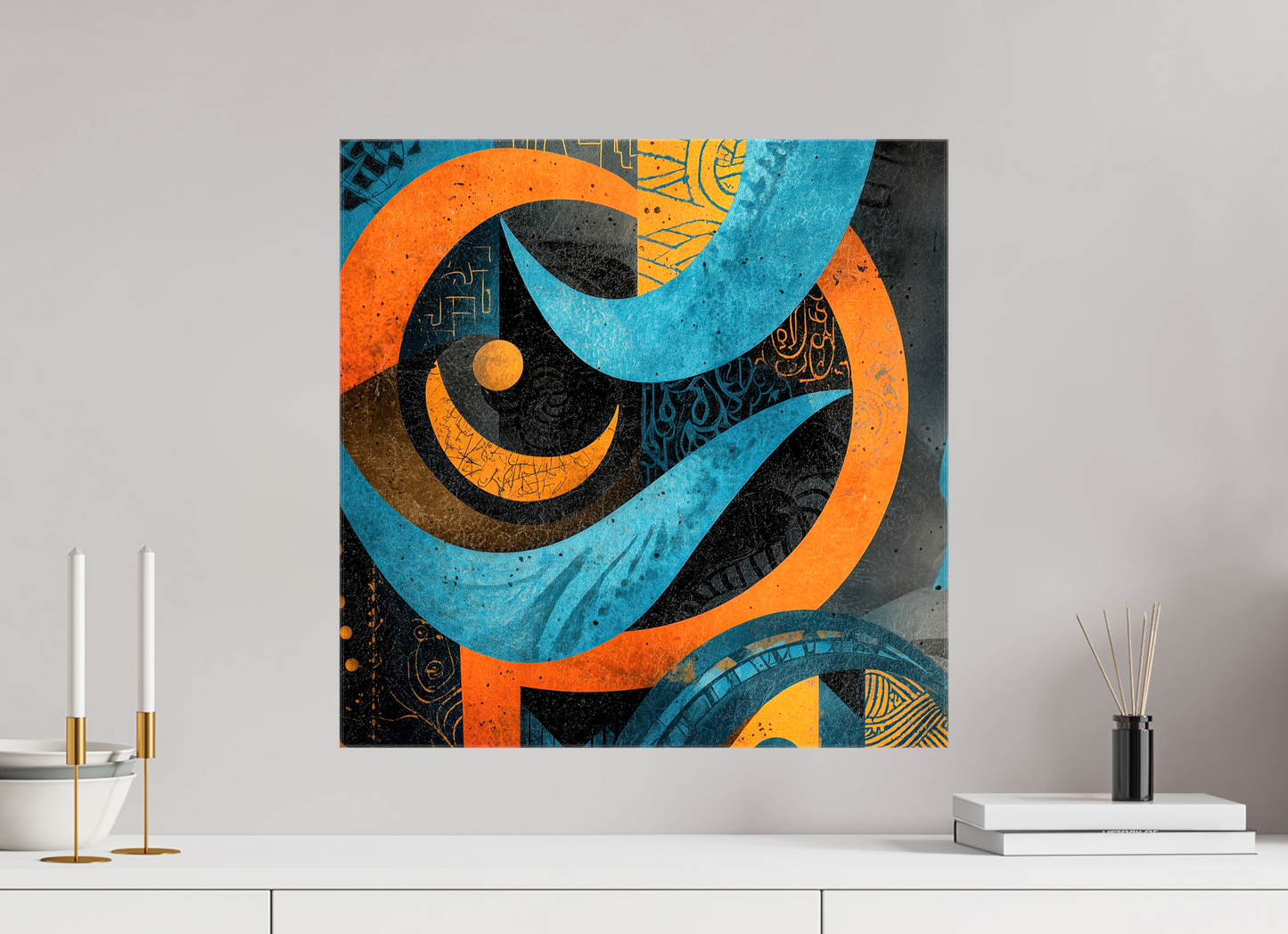 20 x 20″, Glossy Canvas Abstract Tribal 2