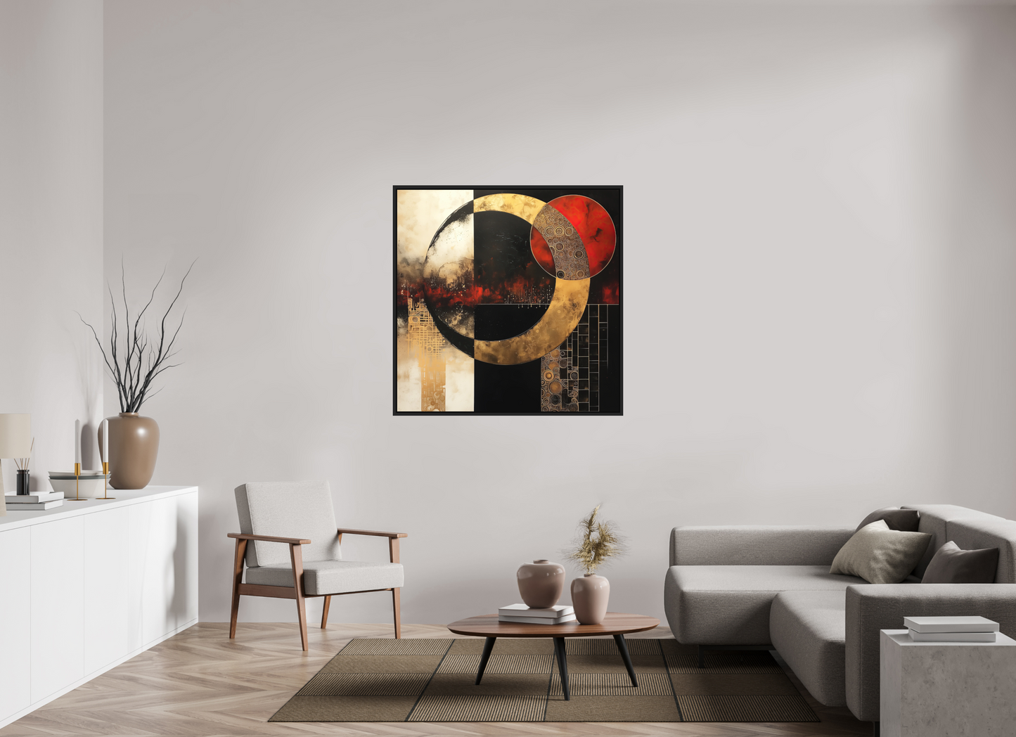 45 x 45″, Photo Print on Aluminum Backing with boarder Gold Blood Moon