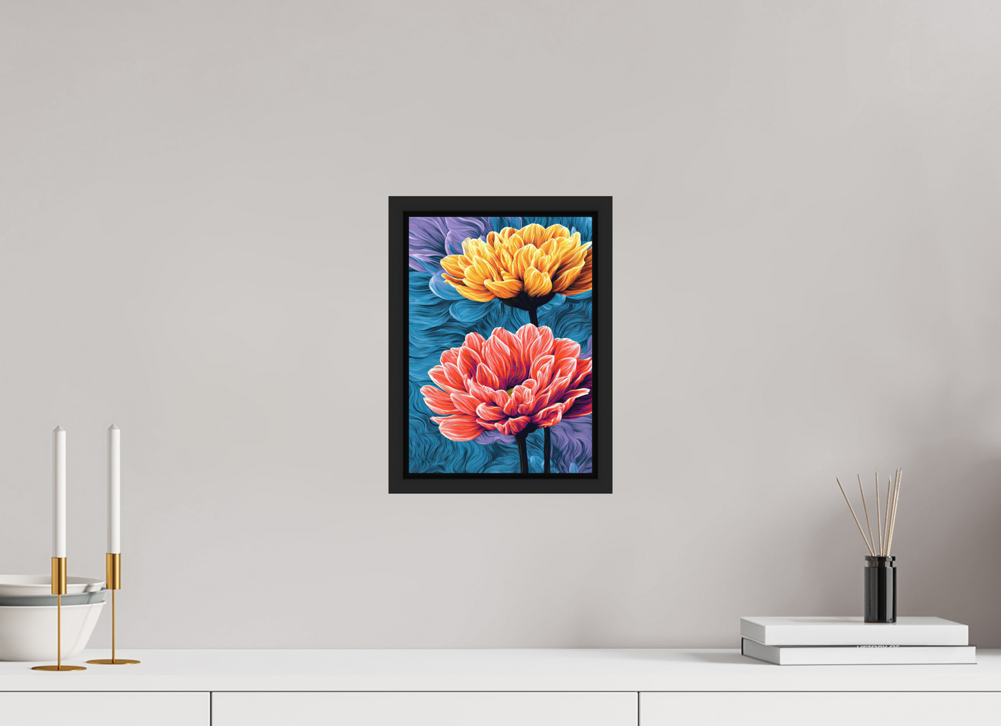 8 x 11.2″, Photo Print on Aluminum Backing with boarder Warm Flowers