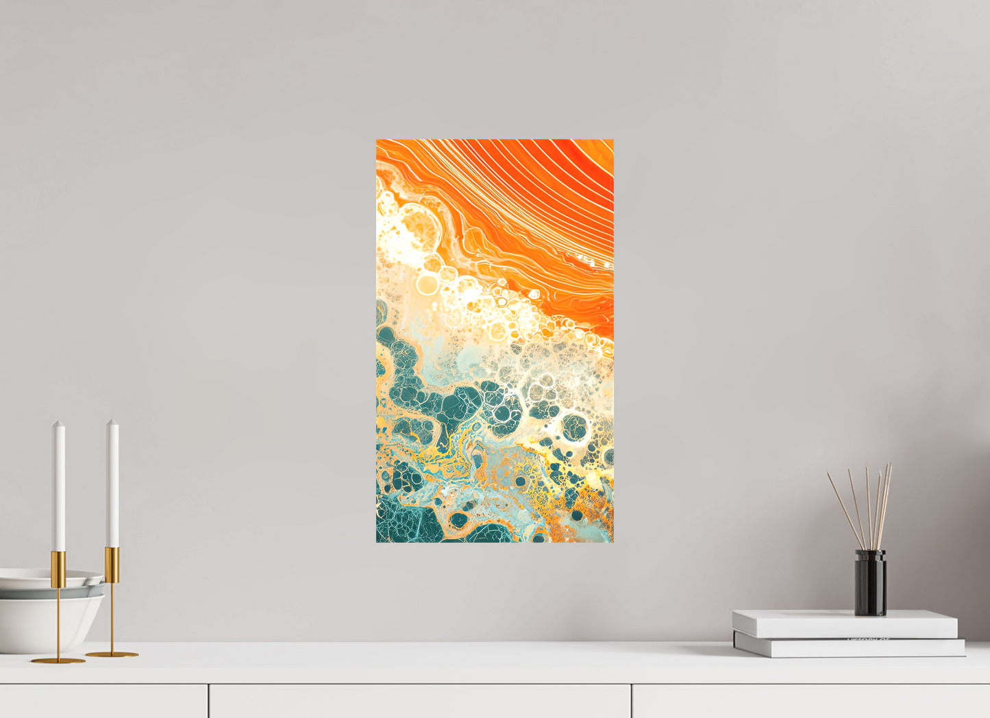 10 x 17.2″, Textile on Canvas Abstract Desert Beach