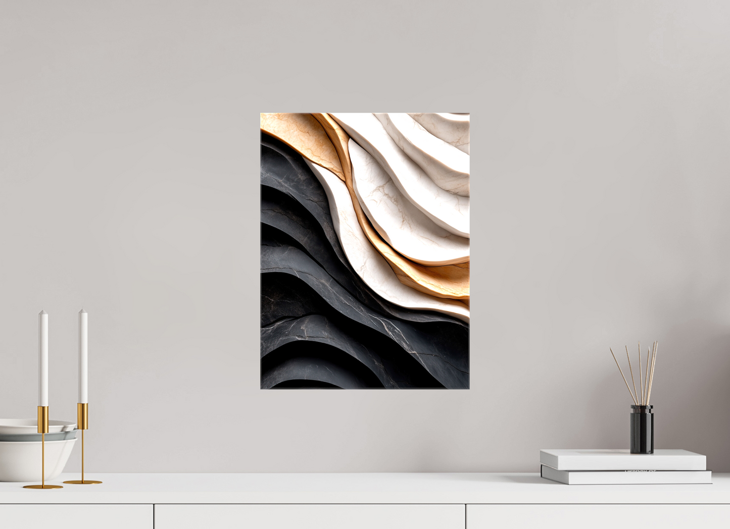 12 x 16″, Glossy Canvas Marble Wave