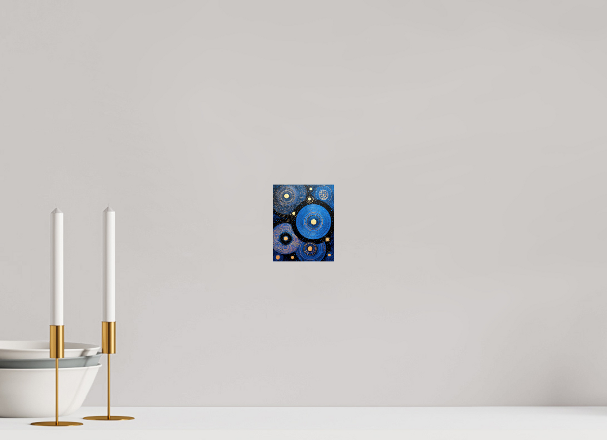 4 x 5″, Fine Art Print On Aluminum Dibond Blue Circles
