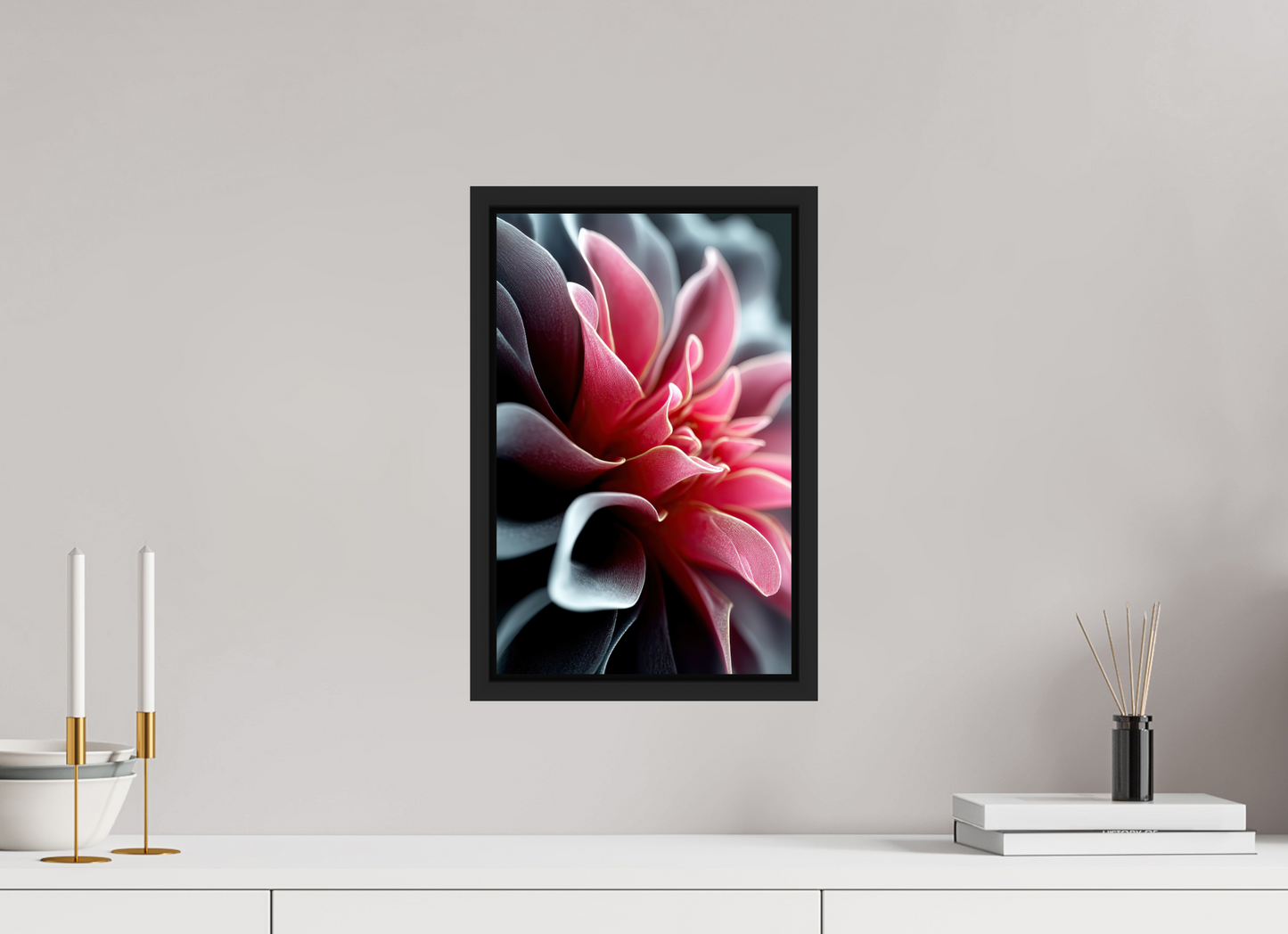 10 x 15.6″, Fine Art Print on Aluminum Dibond with Boarder Pink Flower