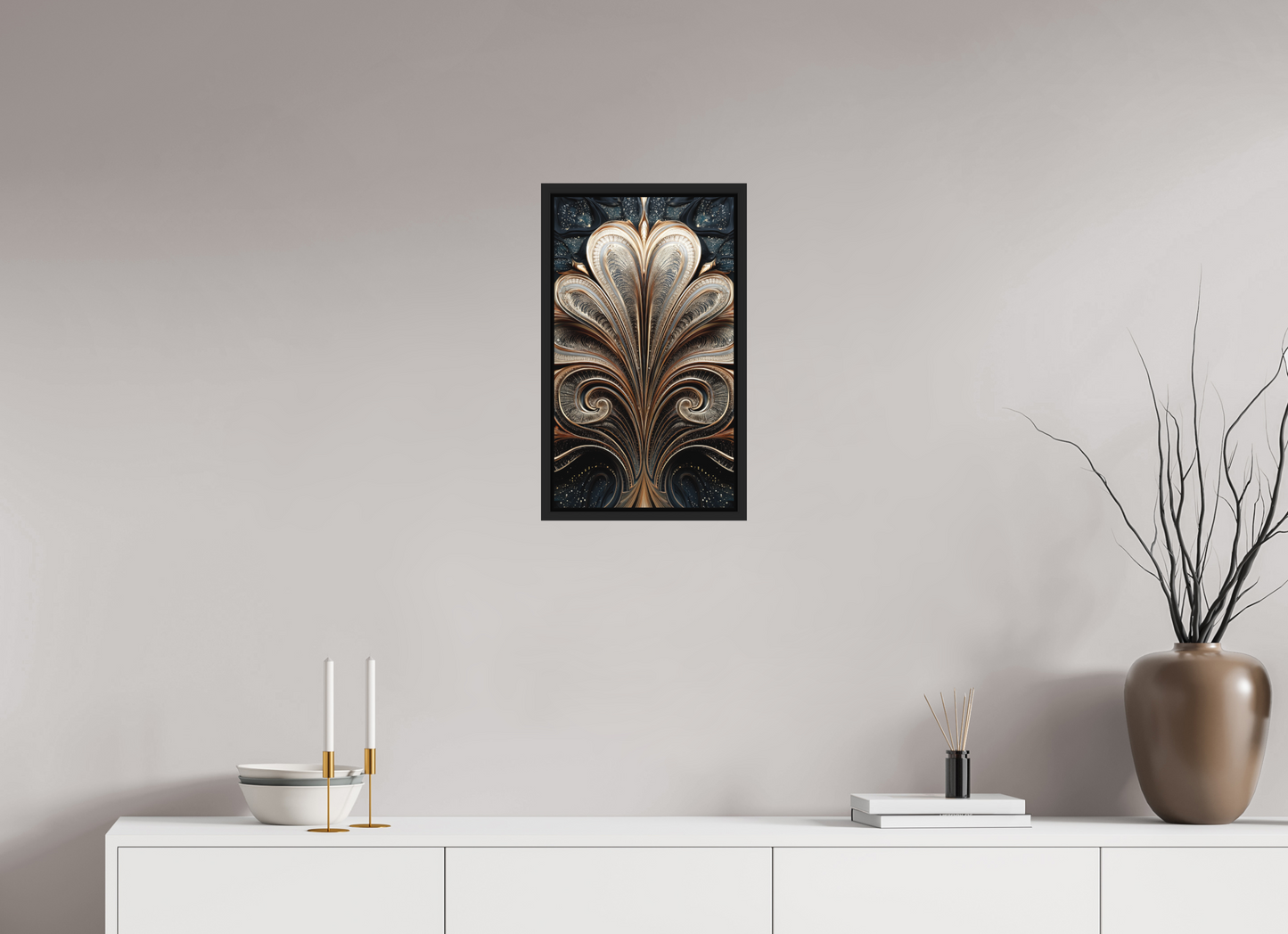 12 x 20.8″, Photo Print on Aluminum Backing with boarder Art Deco Abstract Flower 4