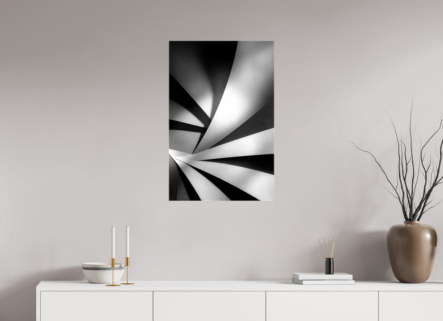 20 x 30.6″, Glossy Canvas Abstract B&W 2