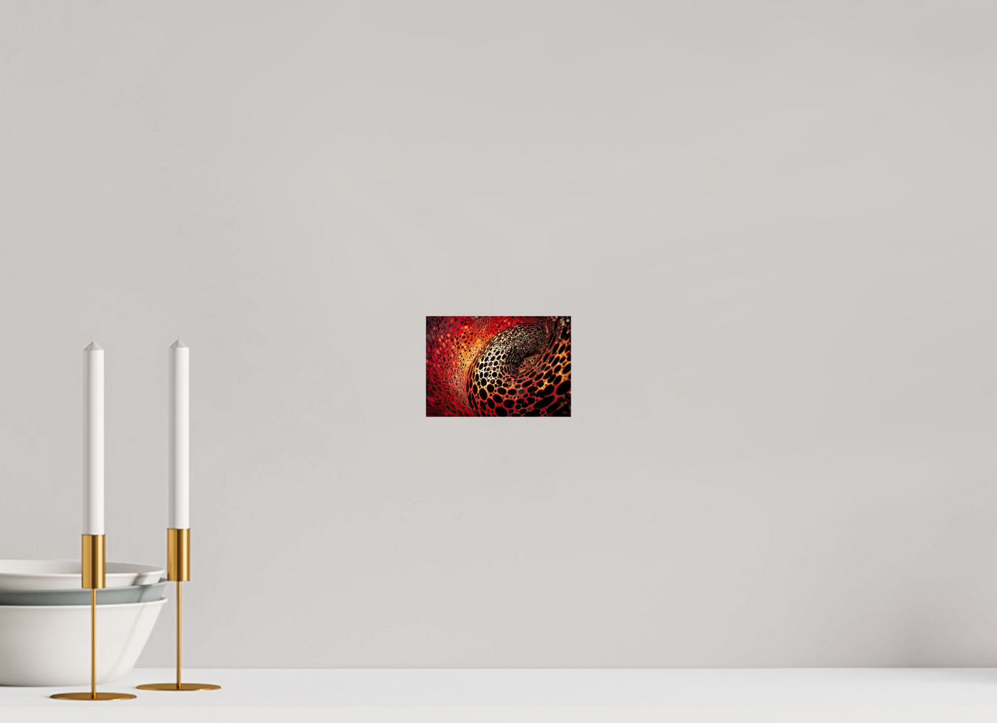 5.8 x 4″, Fine Art Print On Aluminum Dibond Red Leopard