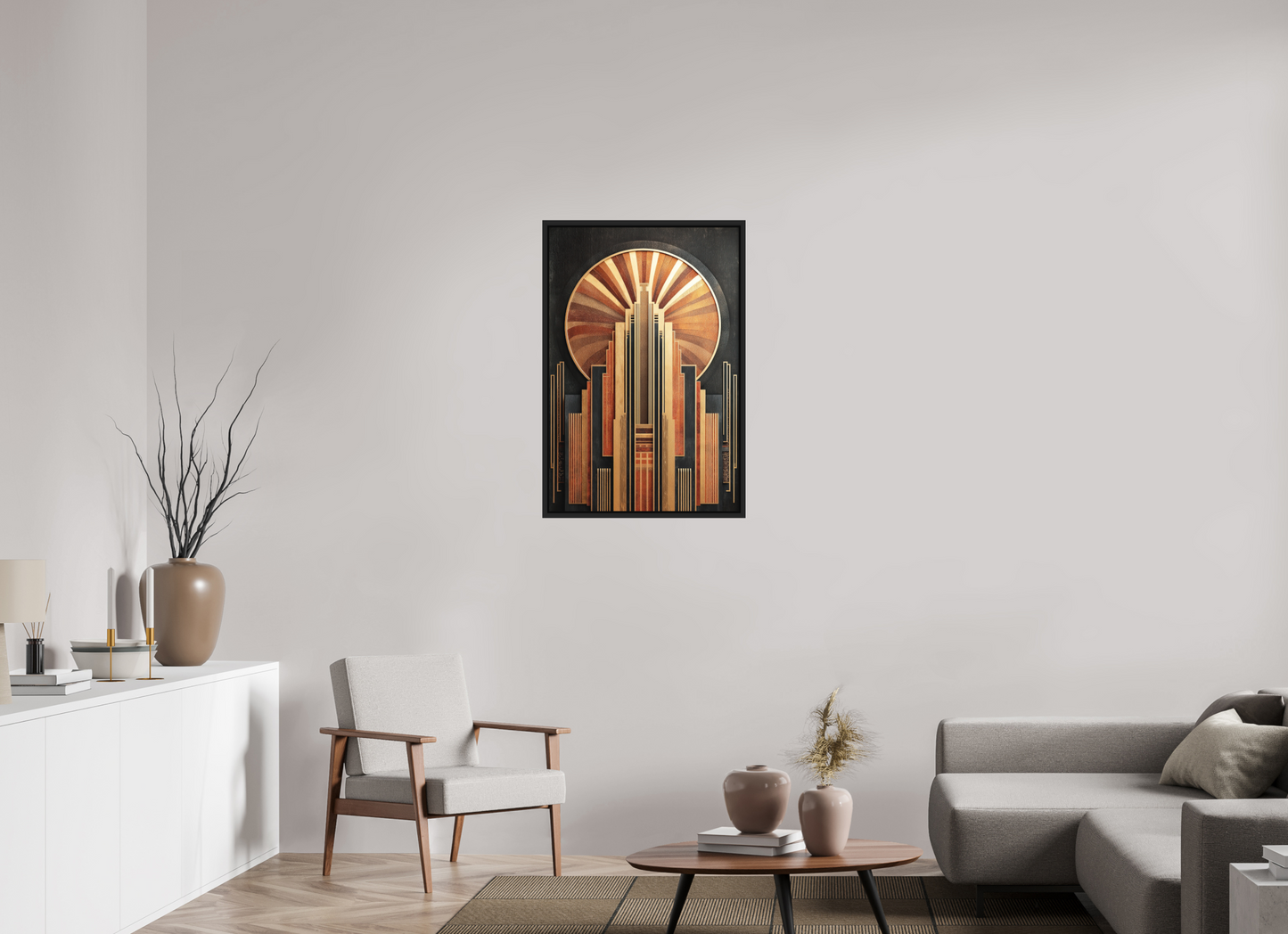 24 x 36″, Photo Print on Aluminum Backing with boarder Art Deco City 1