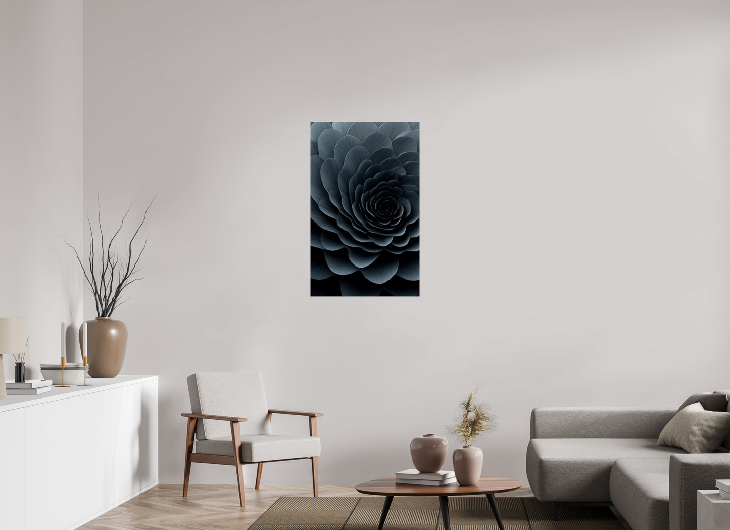 24 x 38.5″, Glossy Canvas Dark Flower