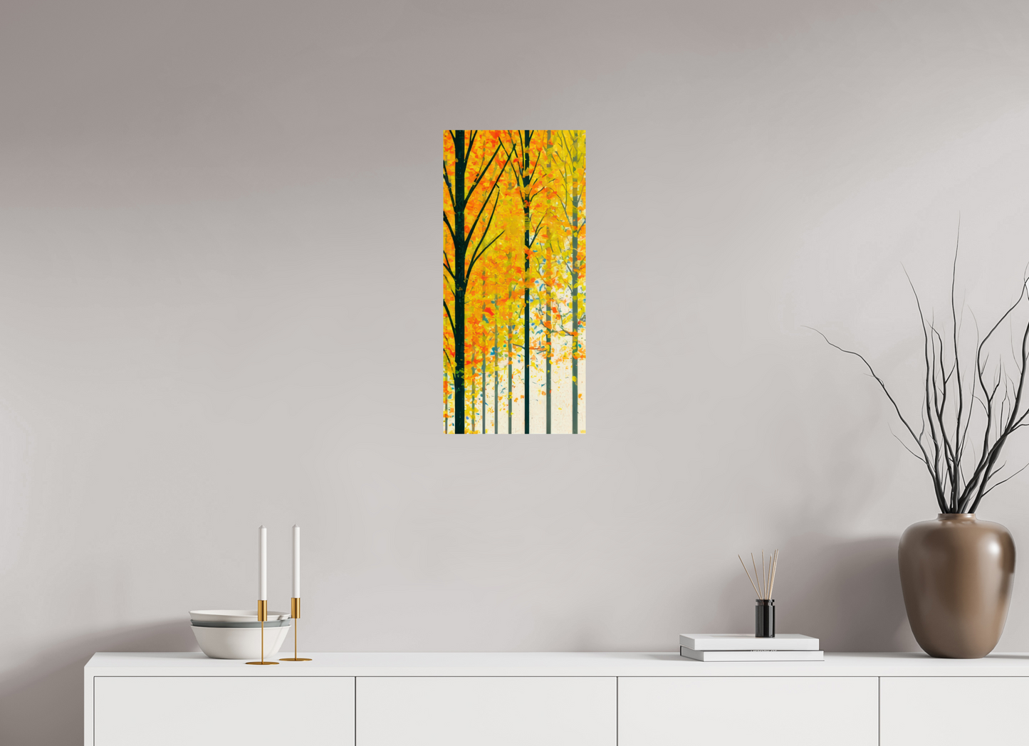 12 x 25.6″, Fine Art Print On Aluminum Dibond Autumn Trees