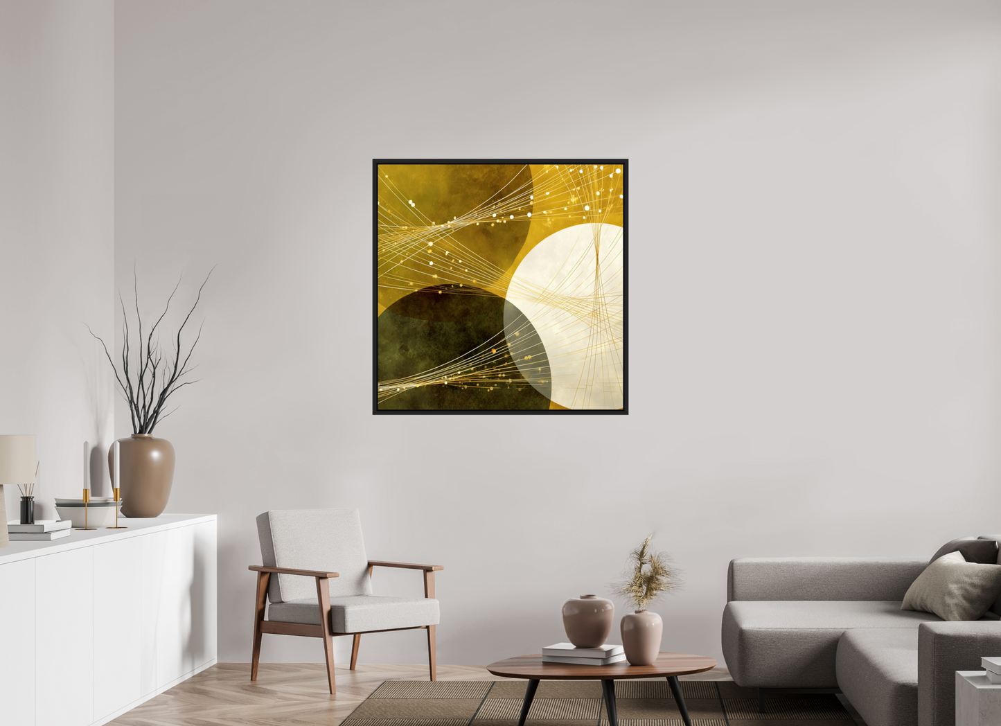 40 x 40″, Fine Art Print on Aluminum Dibond with Boarder Lime Circles