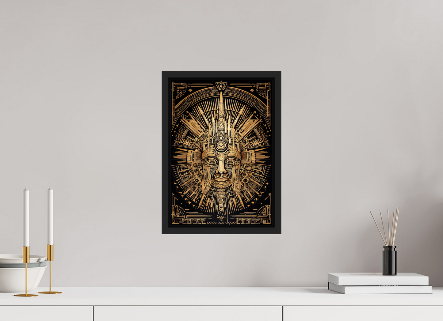 10 x 14.3″, Fine Art Print on Aluminum Dibond with Boarder Tribal Gold