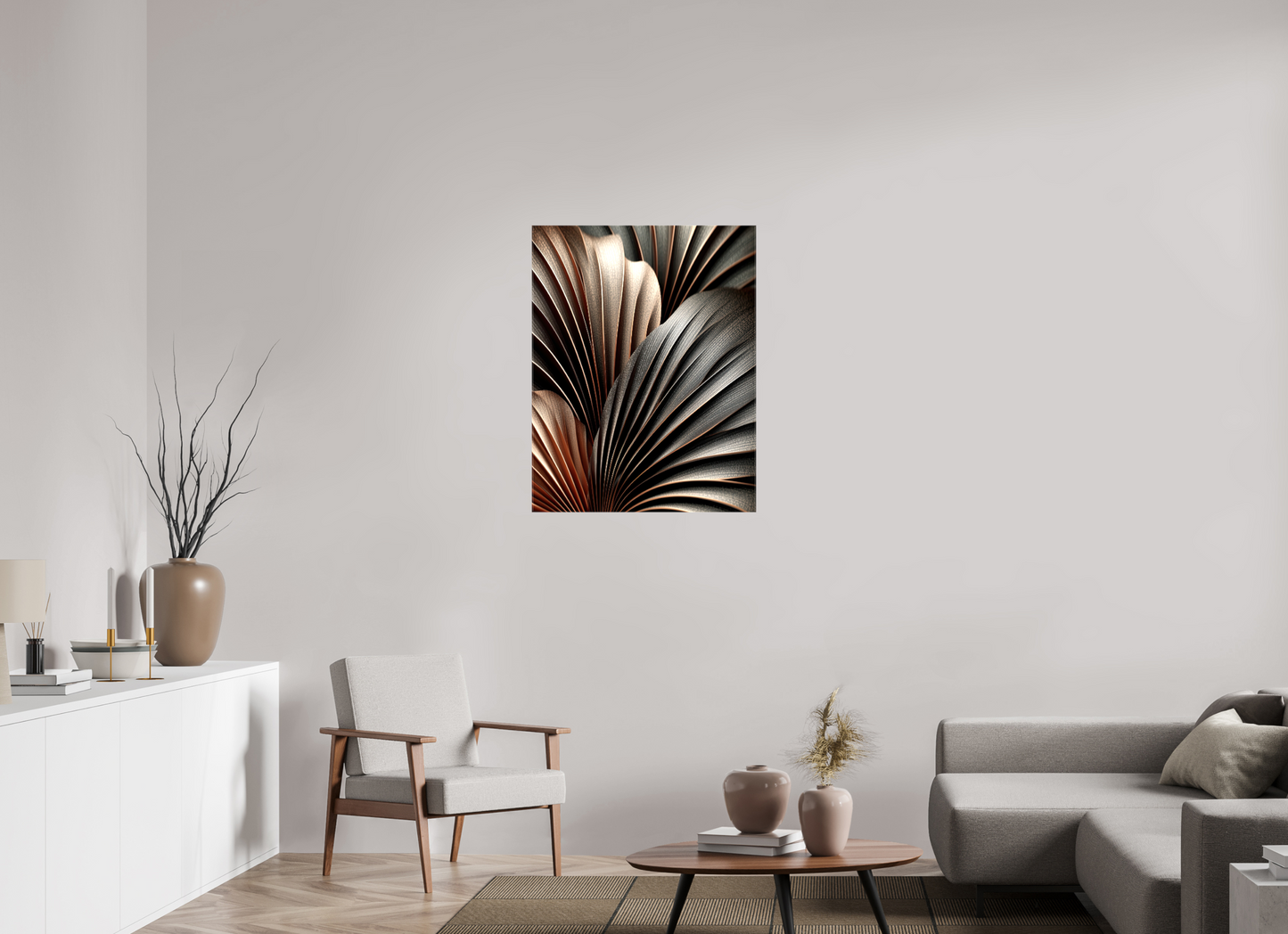 28 x 35.9″, Glossy Canvas Dark Leaves