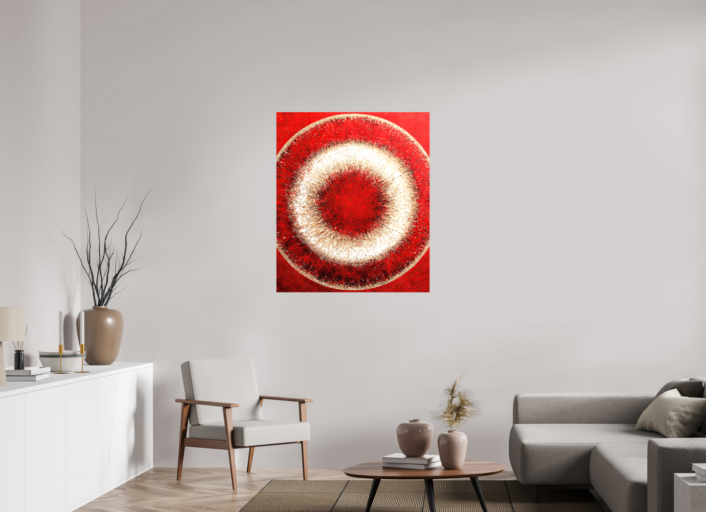 35 x 41.2″, Glossy Canvas Abstract Red Eye