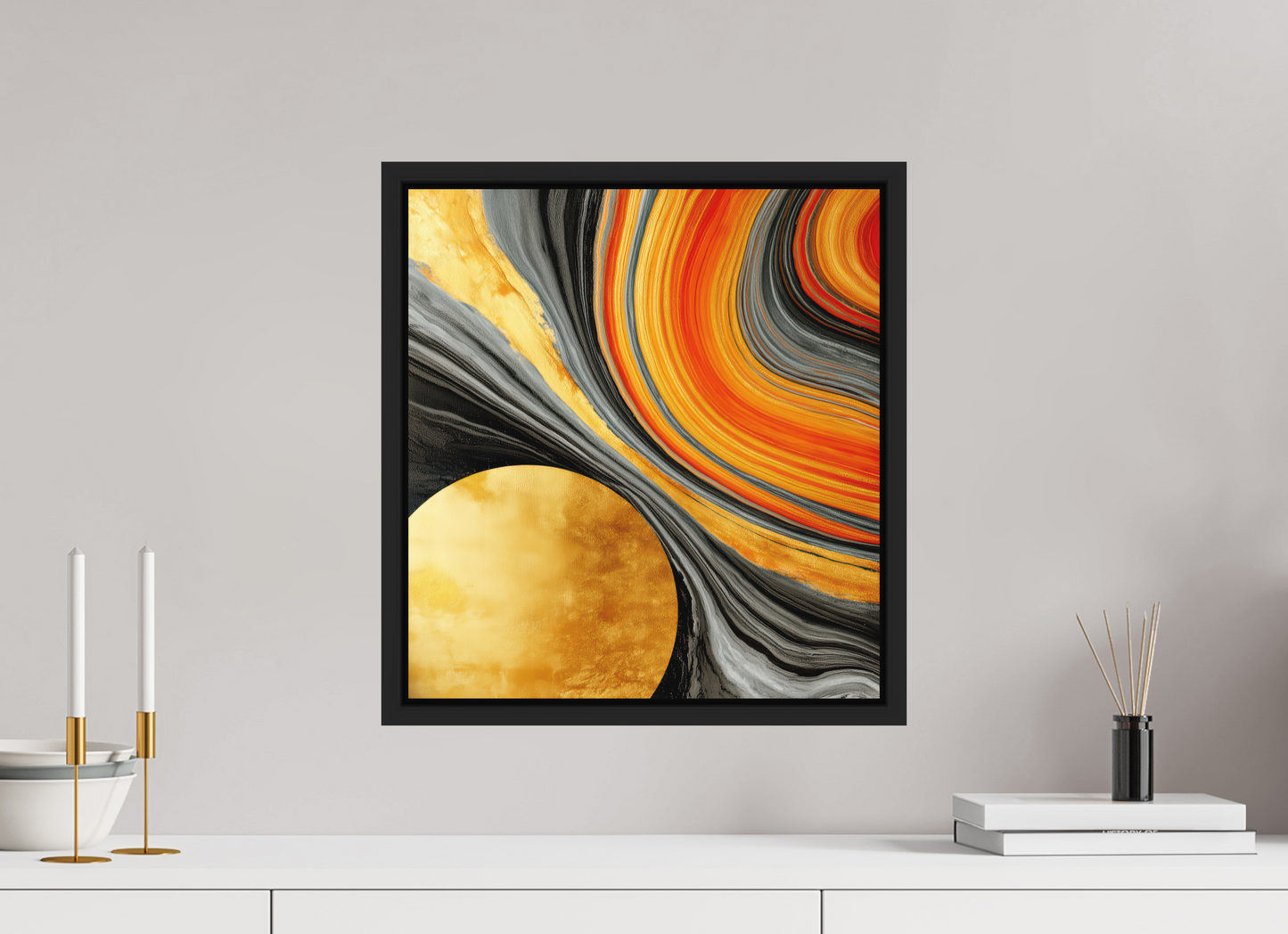 16 x 17.3″, Photo Print on Aluminum Backing with boarder Abstract Gold Geode