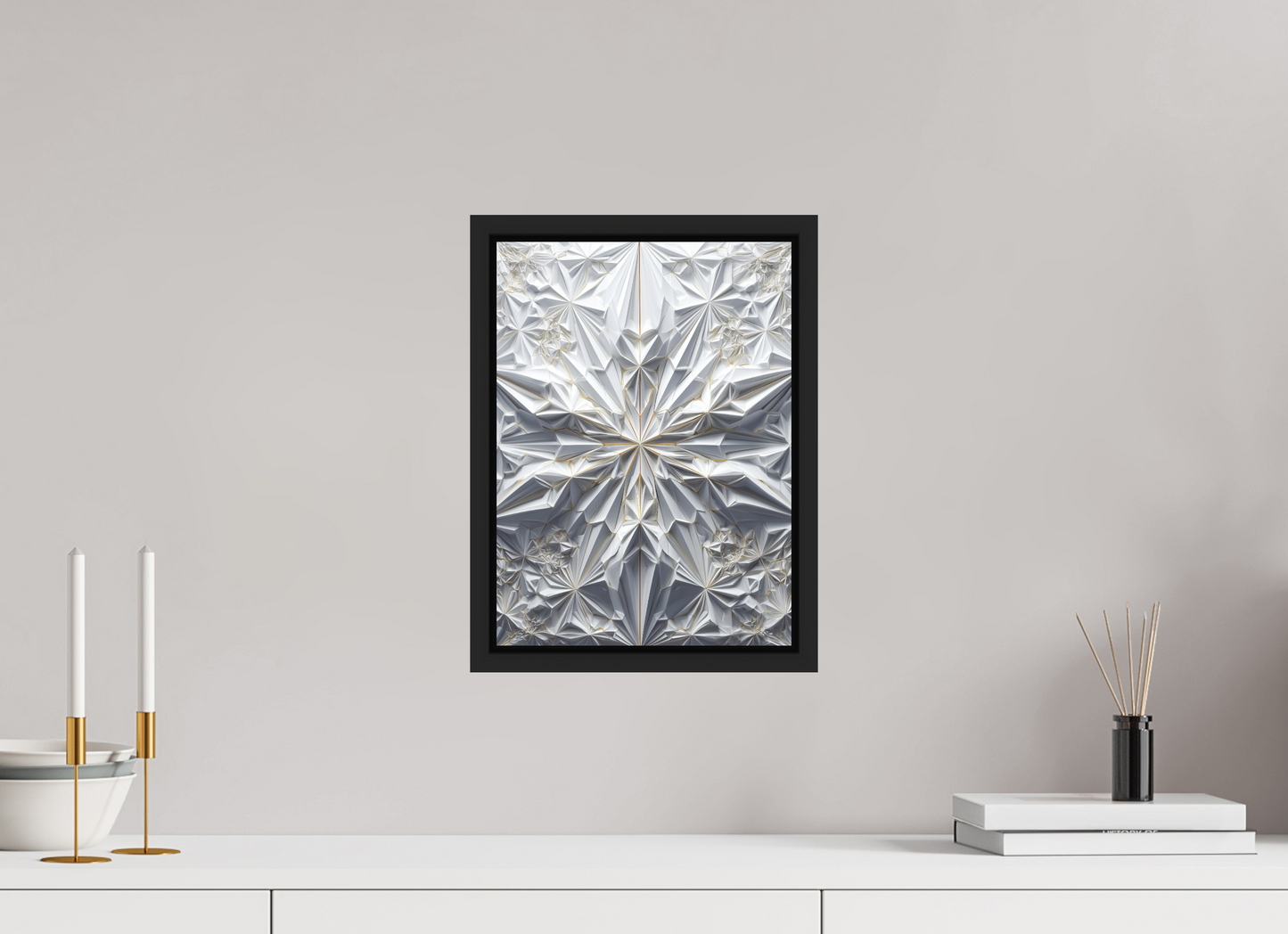 10 x 13.7″, Fine Art Print on Aluminum Dibond with Boarder Snowflake