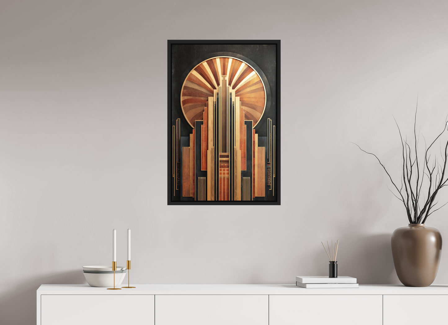 20 x 30″, Photo Print on Aluminum Backing with boarder Art Deco City 1