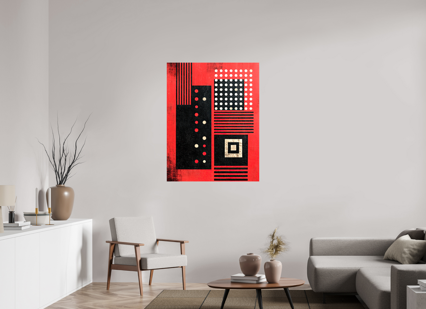 35 x 45.1″, Glossy Canvas Abstract Barcode 2