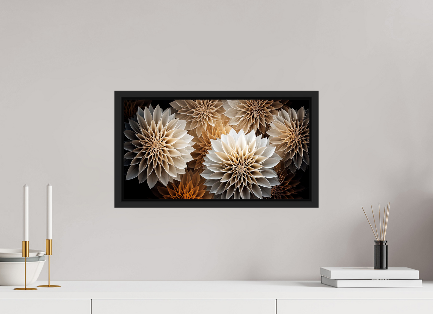 18.7 x 10″, Fine Art Print on Aluminum Dibond with Boarder Pollen Flowers