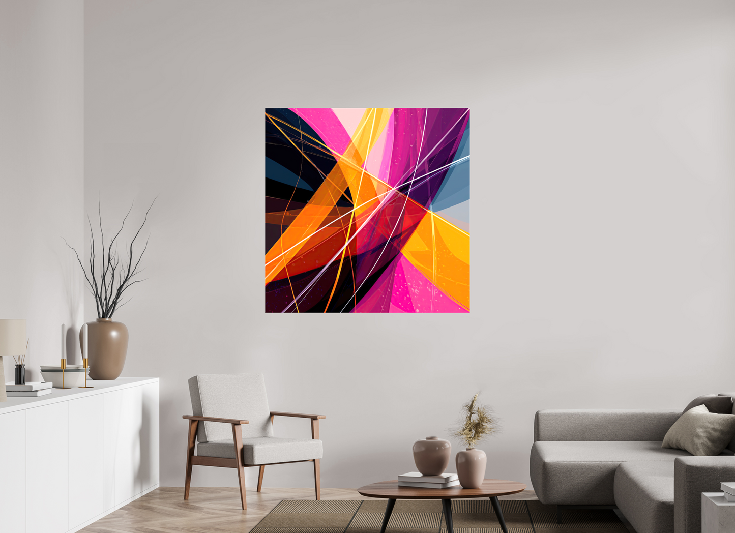 45 x 45″, Glossy Canvas Abstract Candy