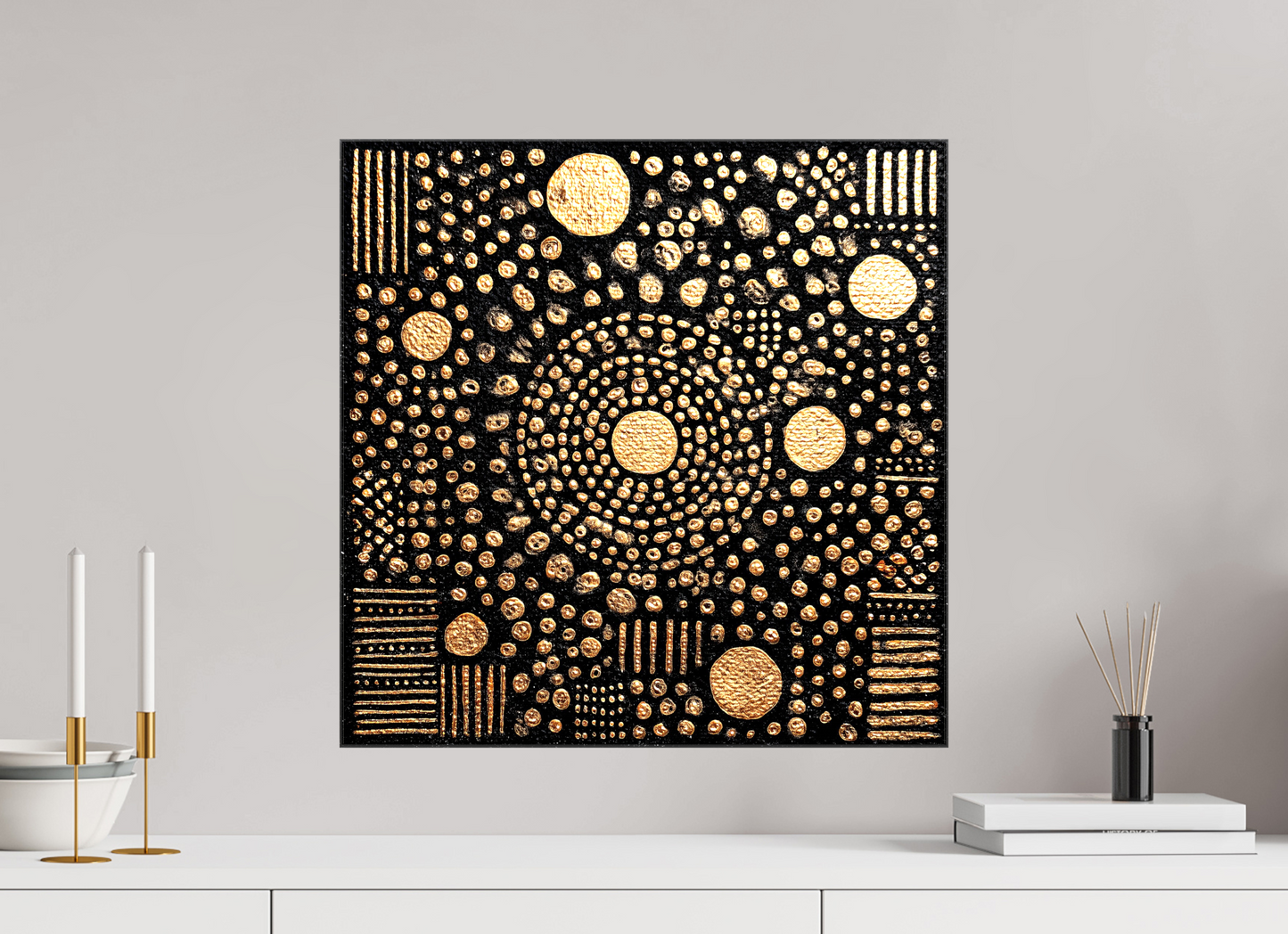 20 x 20″, Glossy Canvas Gold QR