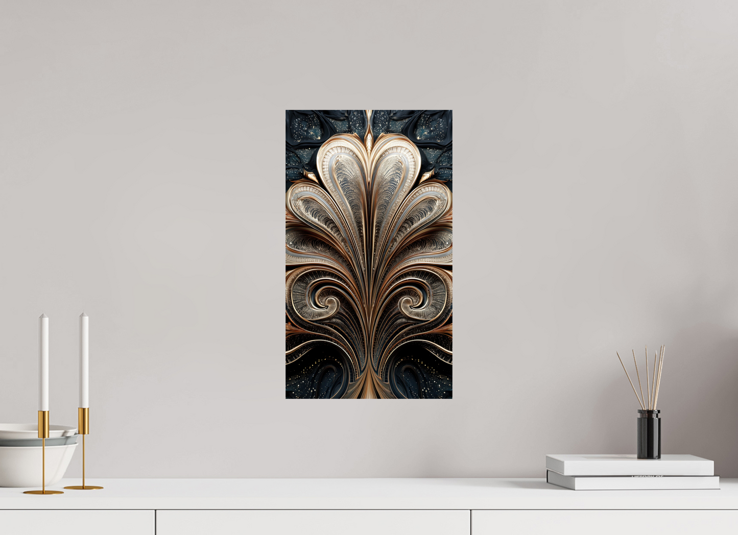 10 x 17.3″, Fine Art Print On Aluminum Dibond Art Deco Abstract Flower 4