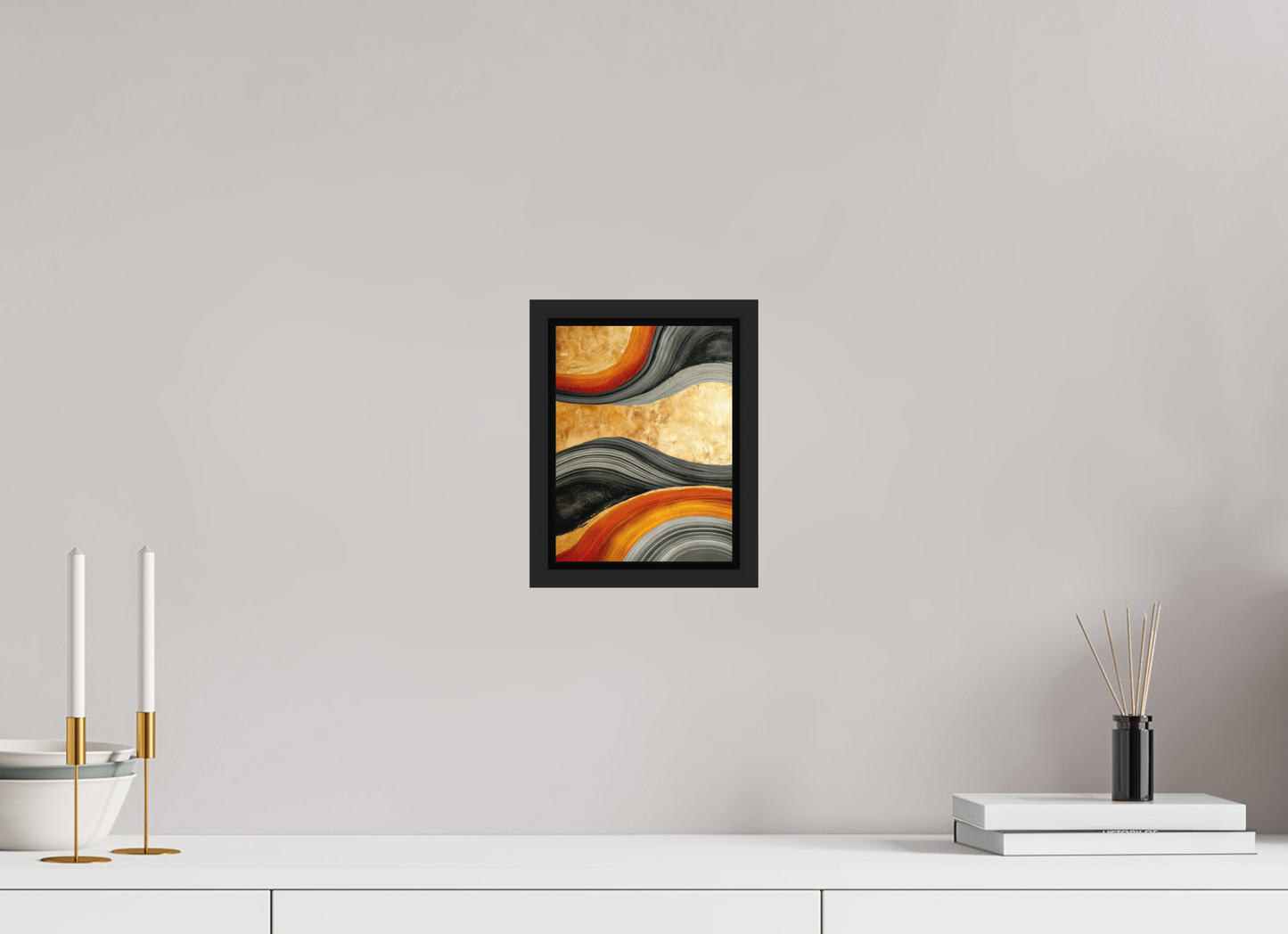 6 x 8″, Photo Print on Aluminum Backing with boarder Abstract Gold Geode 3