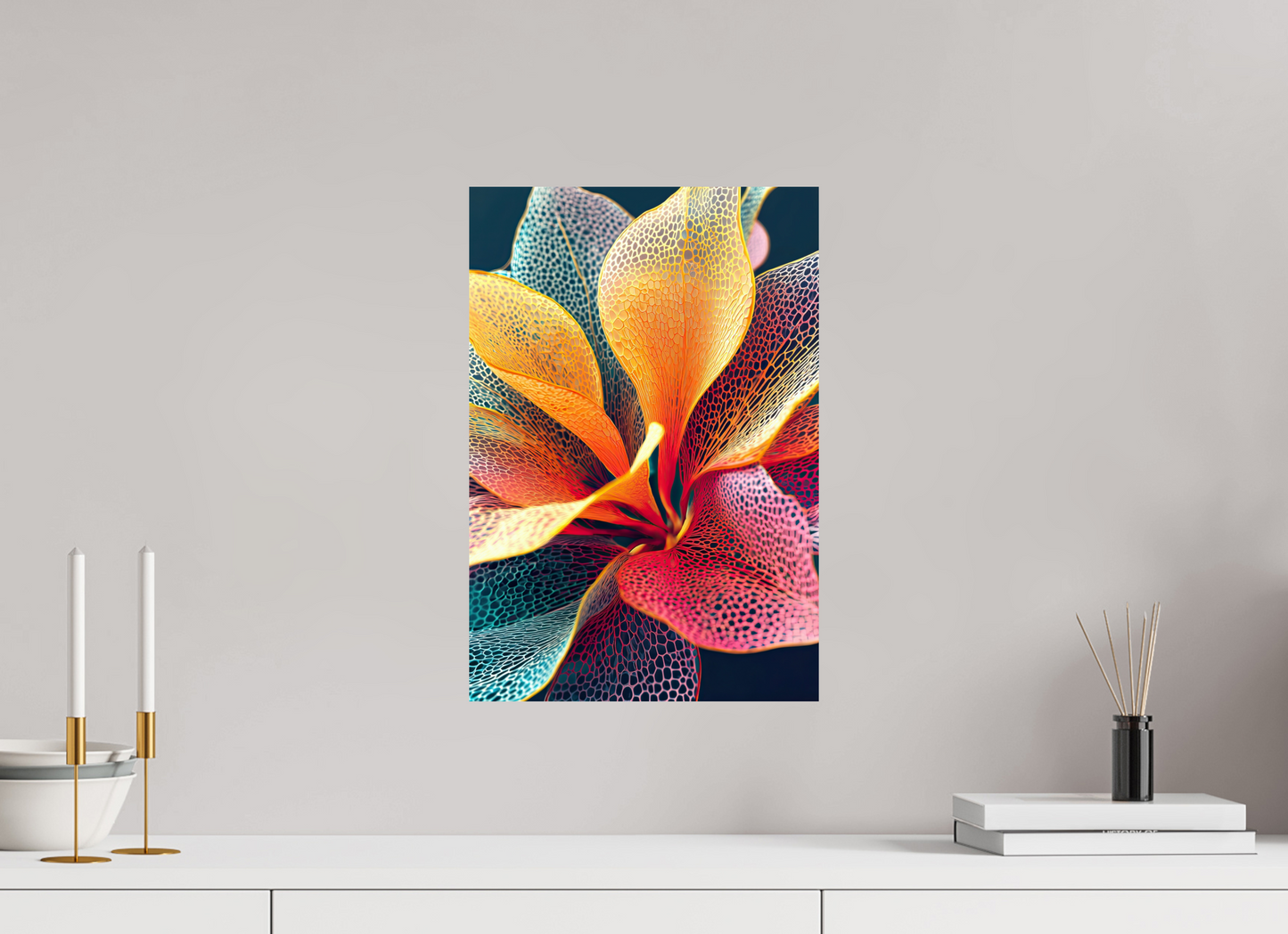 12 x 17.7″, Fine Art Print On Aluminum Dibond Colorful Flower