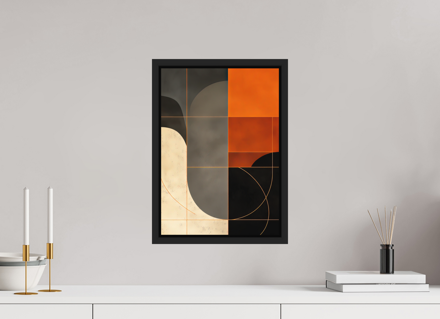 ISO A3 (29,7 x 42 cm), Photo Print on Aluminum Backing with boarder Abstract Squares