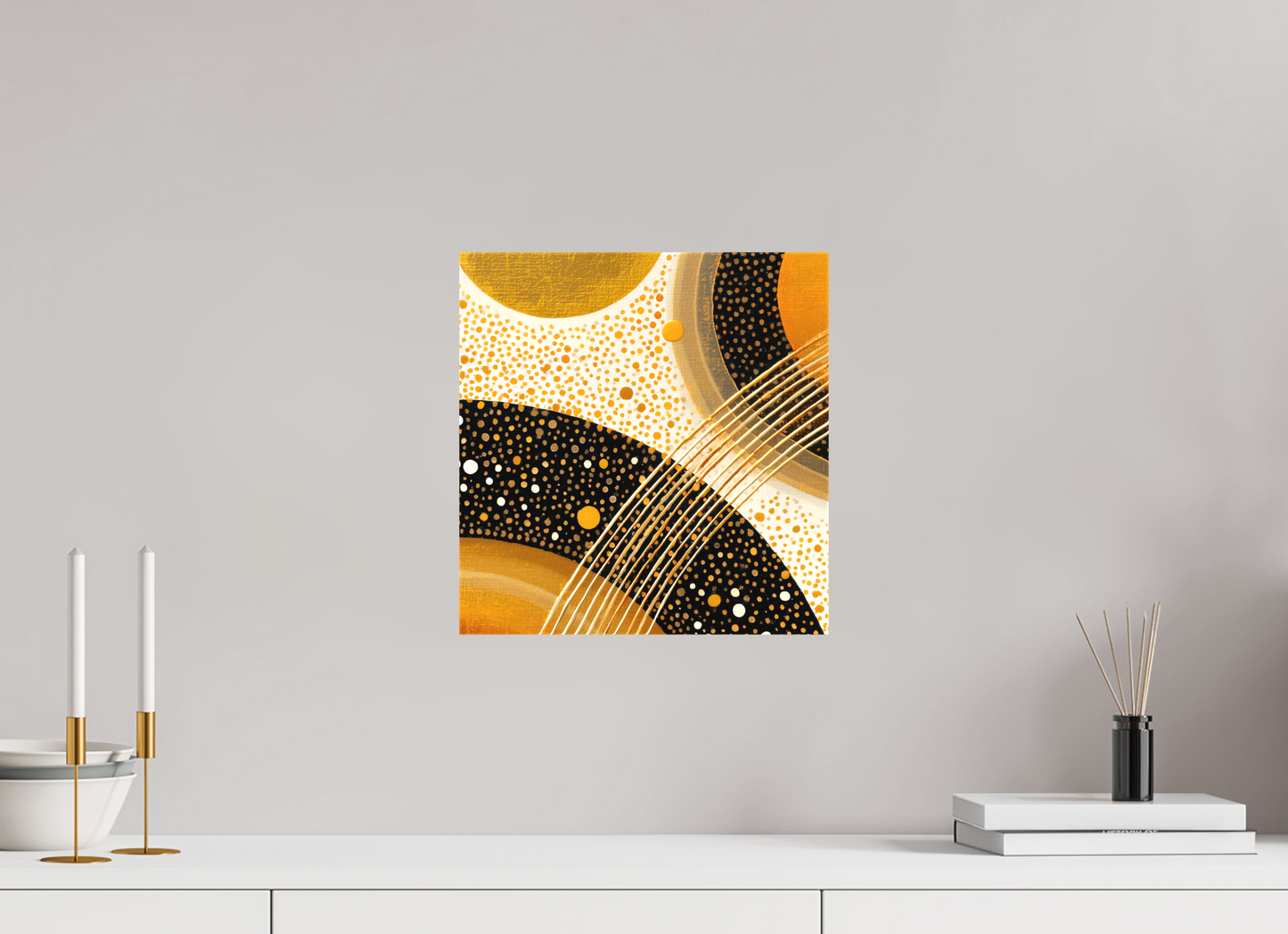 12 x 12.4″, Textile on Canvas Gold Embryo