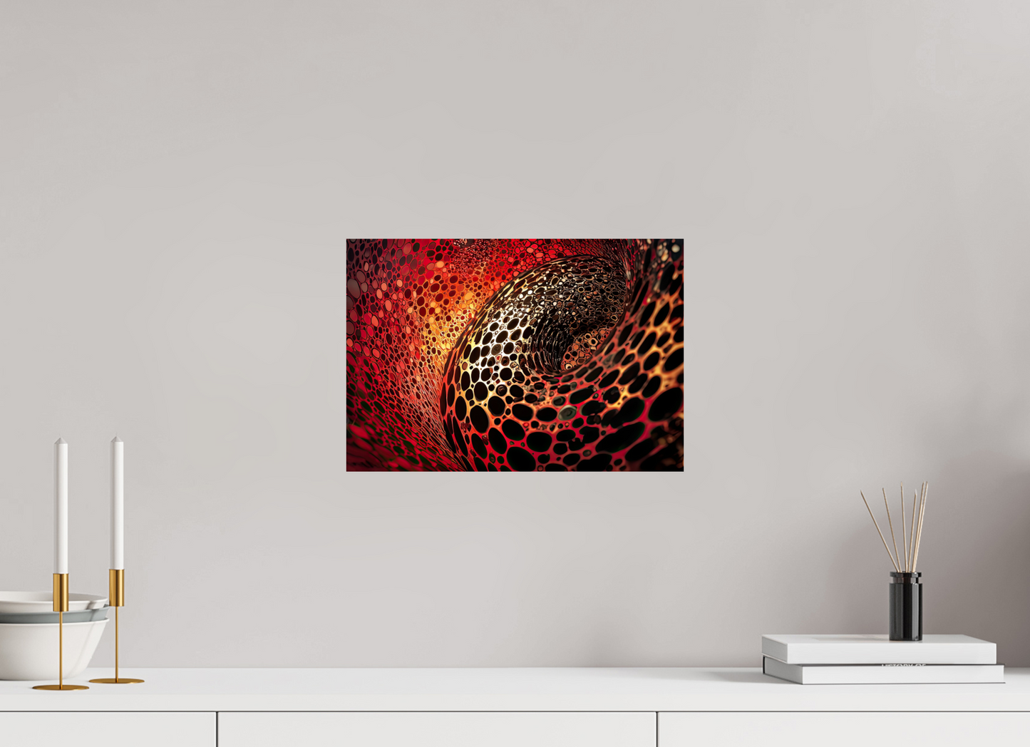 14.5 x 10″, Fine Art Print On Aluminum Dibond Red Leopard
